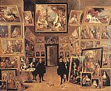 David The Younger Teniers Canvas Paintings - Archduke Leopold Wilhelm in his Gallery